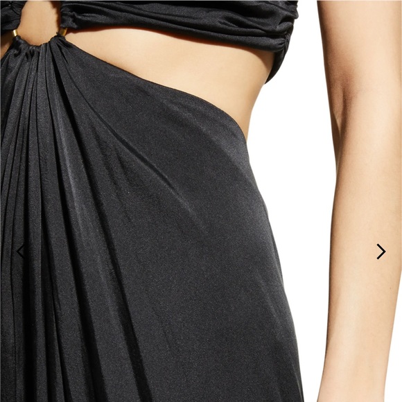 NWT NICOLE MILLER Black Cutout Halter Gown Medium $500 - Picture 3 of 6